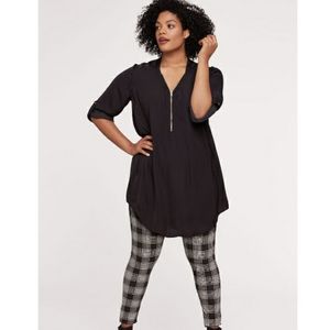 Ellos Zip-Front Sateen Tunic
